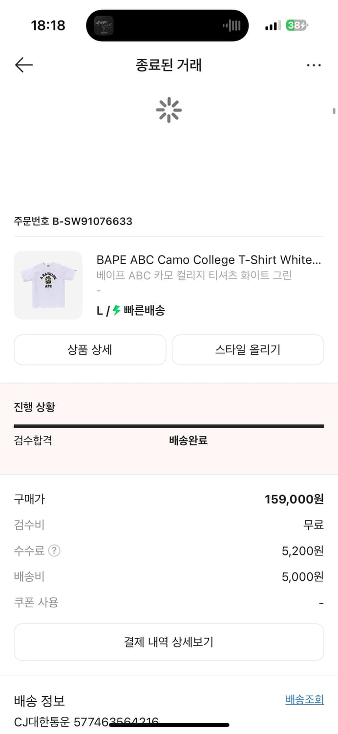 베이프 카모 컬리지 L 상품이미지1