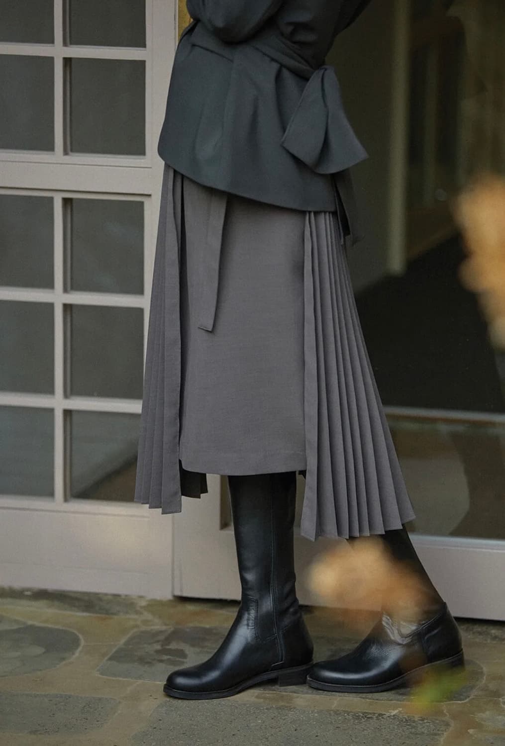 해바이해킴- DETACHABLE PLEATS SKIRT -LATTE 상품이미지1