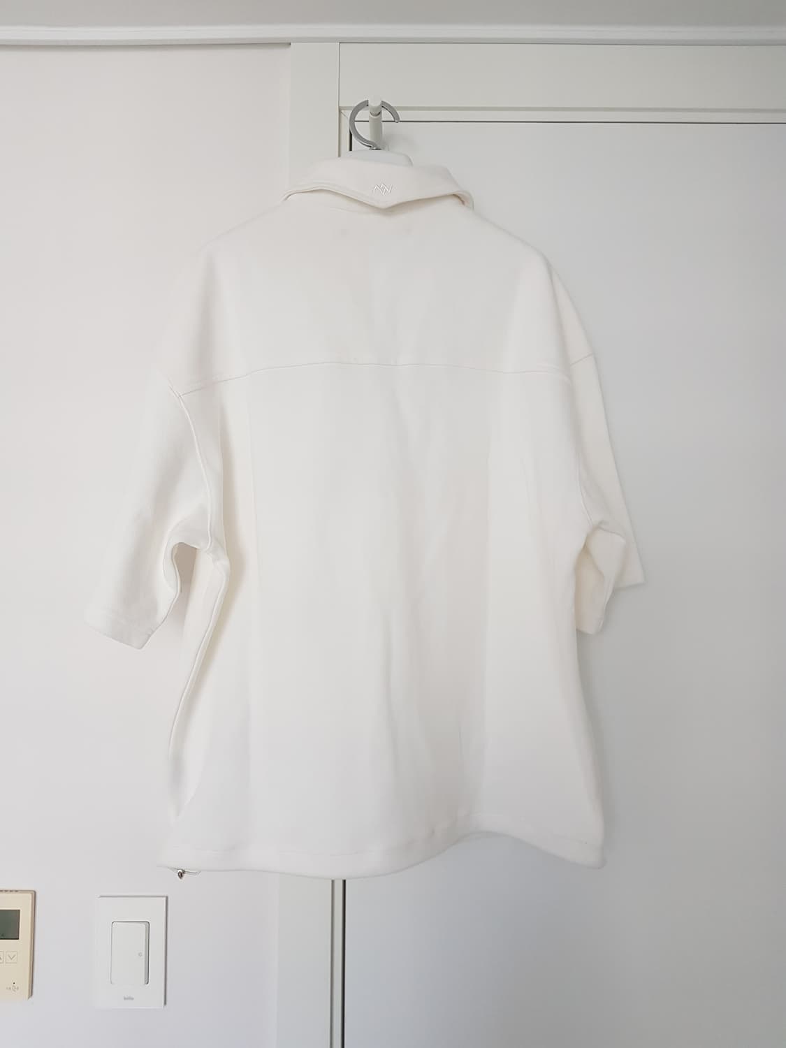 M) 지제로 와이드 카라 집업 반팔 티셔츠 상품이미지3