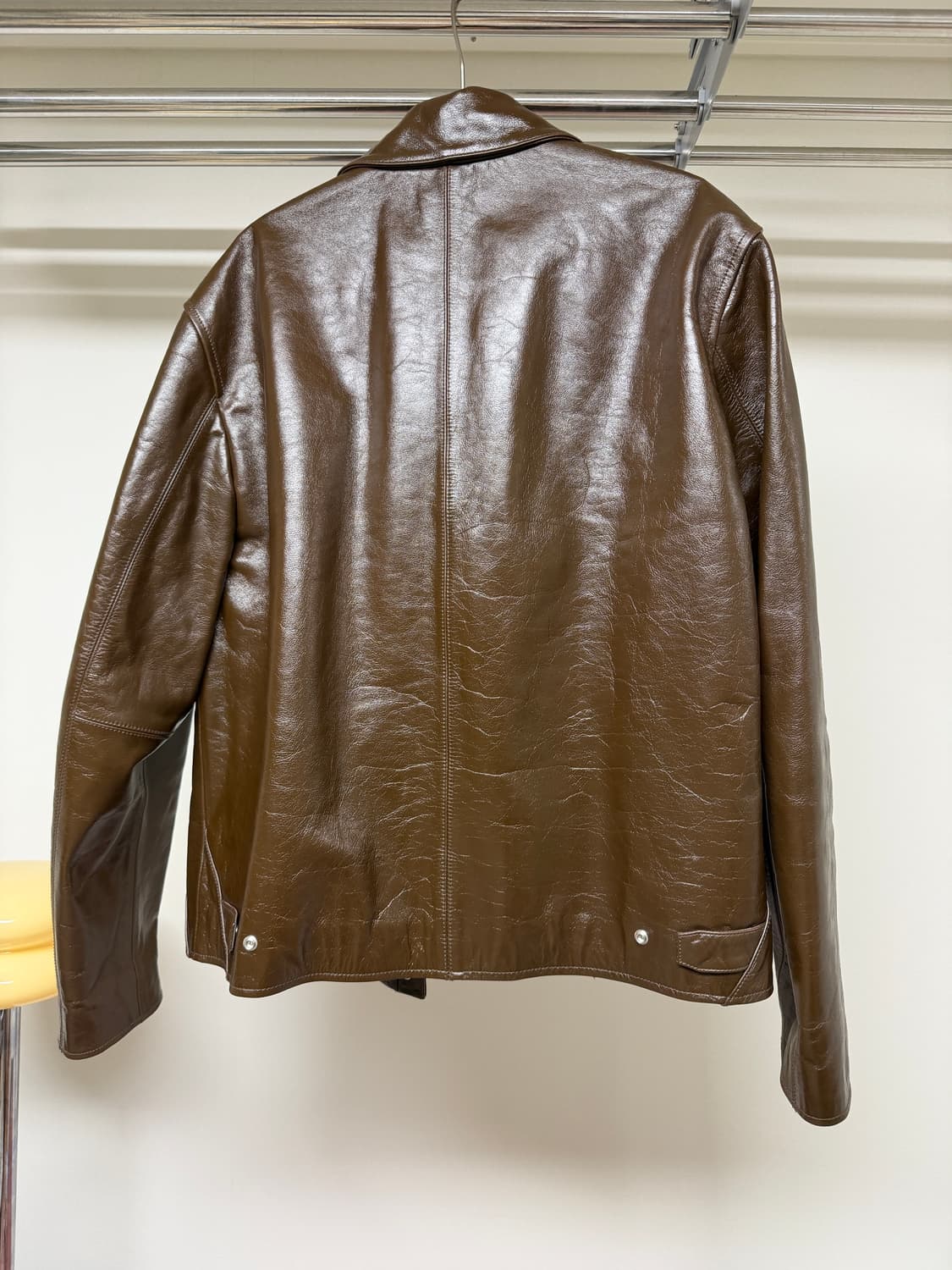 인사일런스 풀업 레더 크롭 자켓 다크브라운 L 상품이미지6