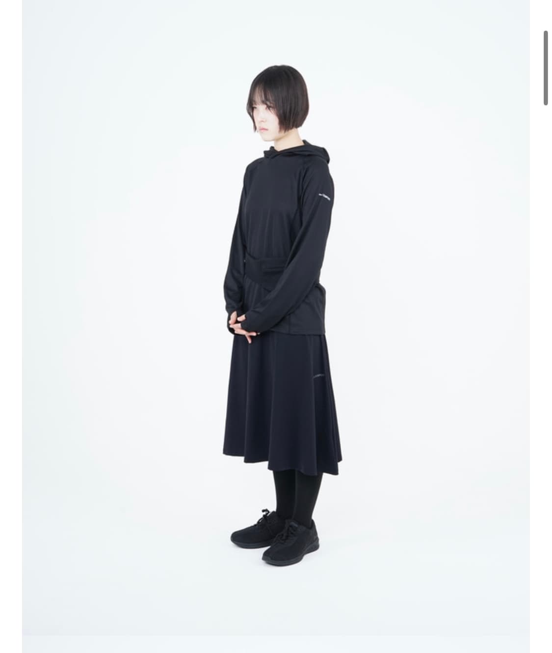 25-003 Flared Midi Skirt Black 상품이미지1