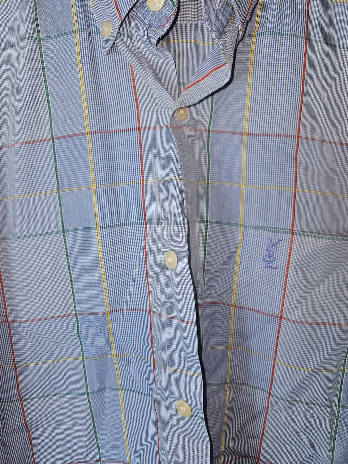 입생로랑 YSL 정품 스카이블루 반팔셔츠 하프 옴므 빈티지 올드스쿨 95 상품이미지3