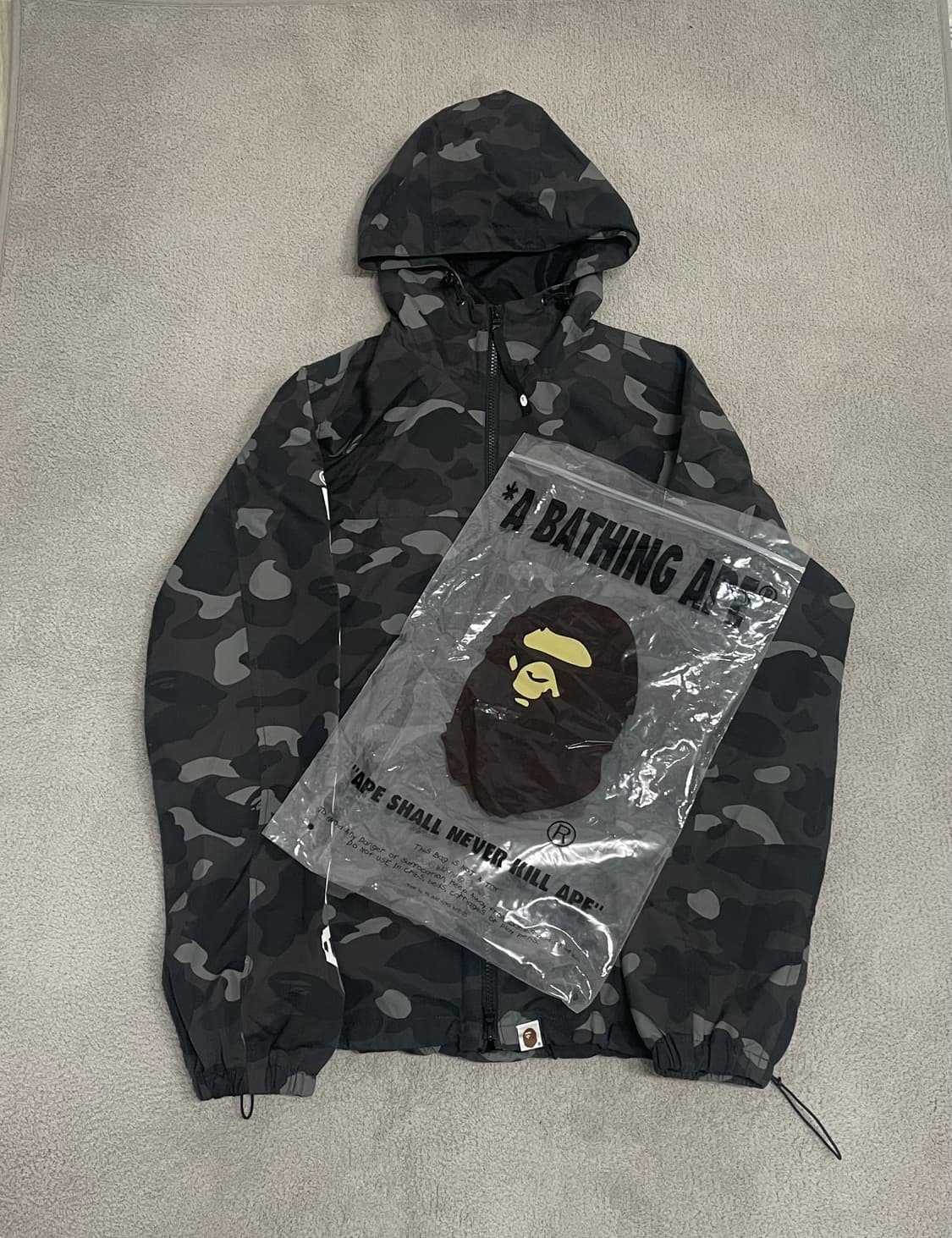 M) 베이프 블랙 카모 흑계 바람막이 윈드브레이커 자켓 상품이미지1