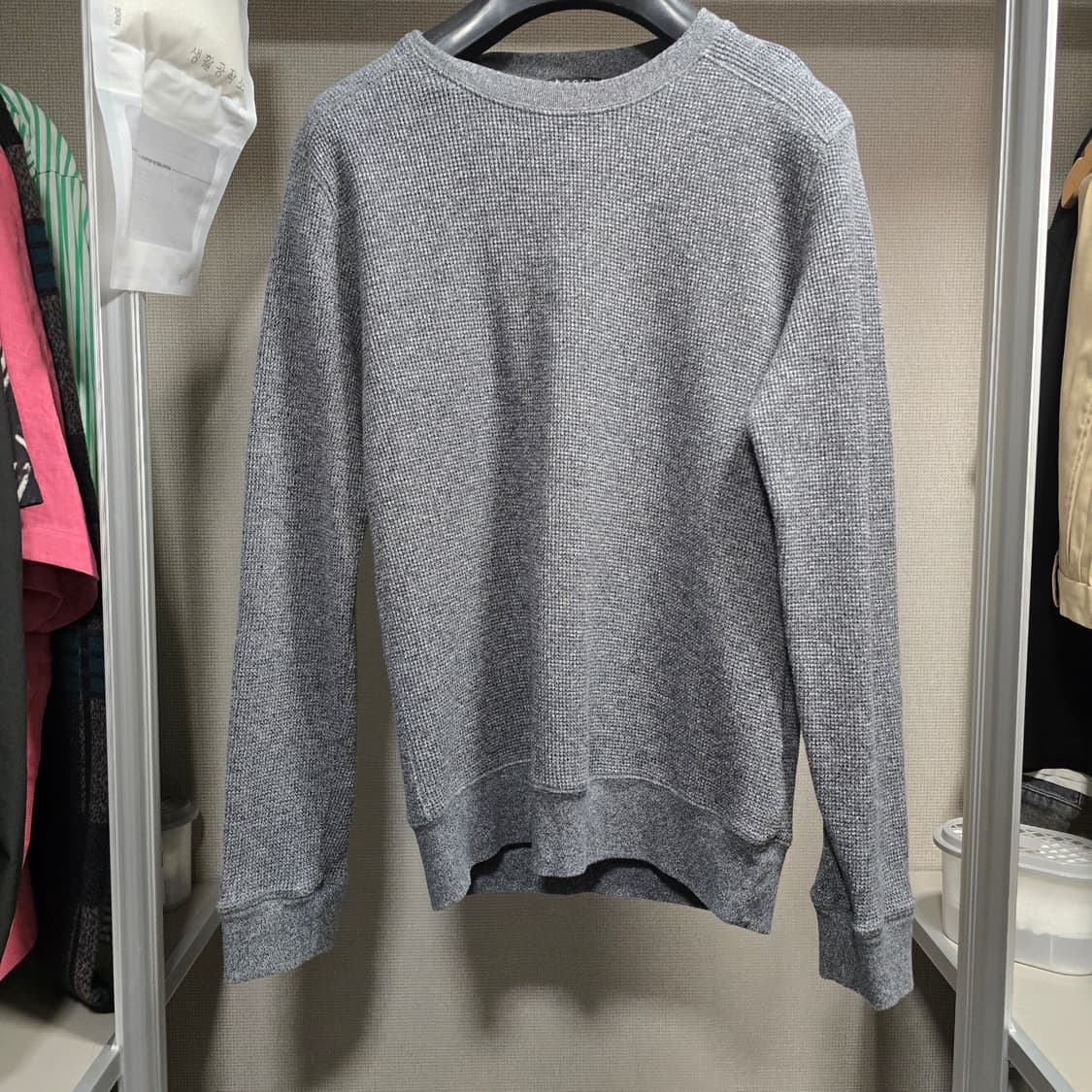 띠어리 와플 스웻셔츠/ 그레이 / S 상품이미지1