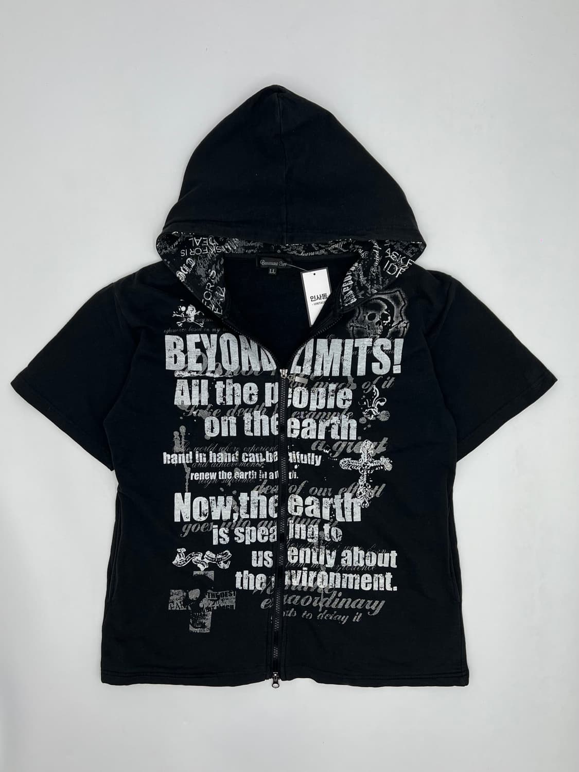 빈티지 y2k 펑크 후드 반팔 상품이미지1