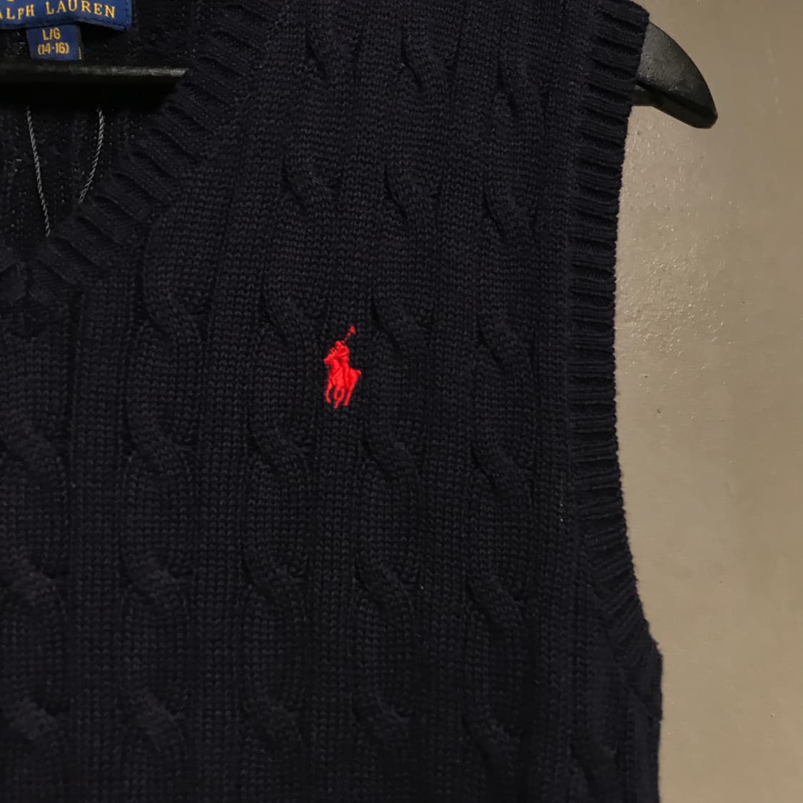 폴로 랄프로렌 케이블 니트 베스트 네이비 L14-16(W)  상품이미지4