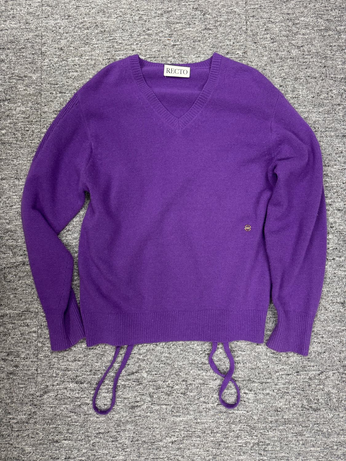 RECTO 렉토 브이넥 니트 퍼플 S 상품이미지1