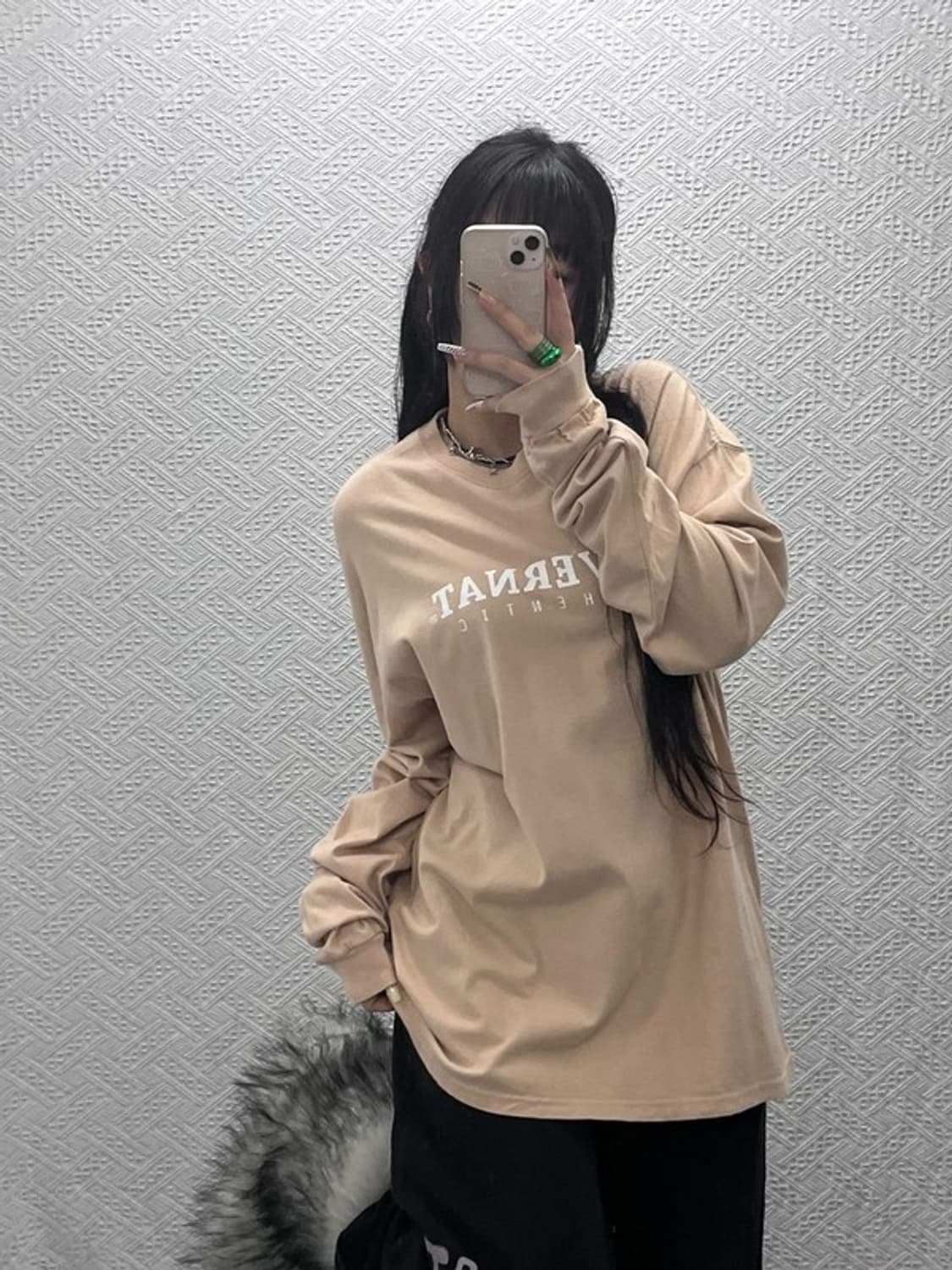 커버낫 캐주얼 빈티지 프린팅로고 롱슬리브 L C08045 상품이미지1