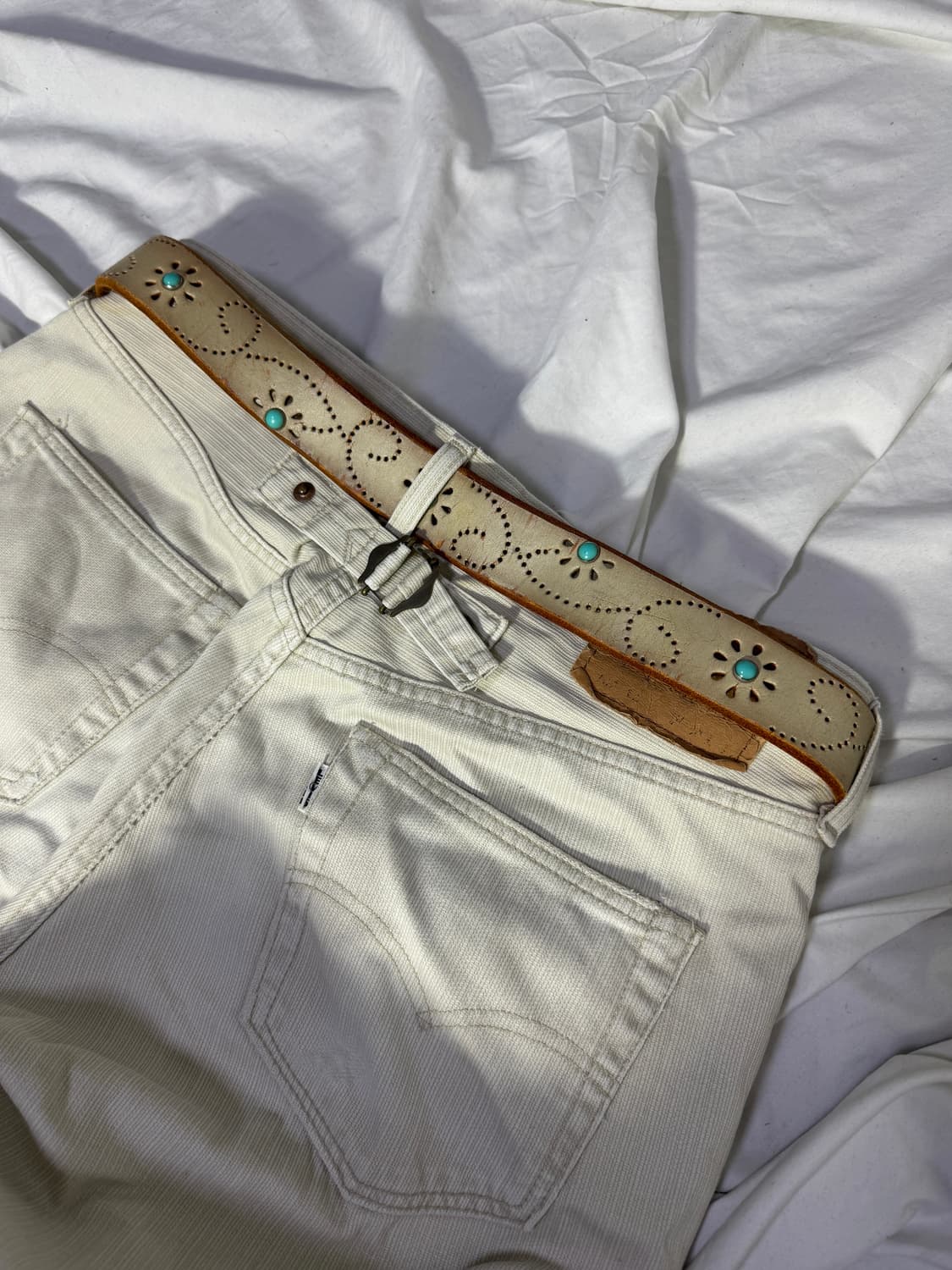 빈티지 터키석 펀칭 웨스턴 벨트 상품이미지2