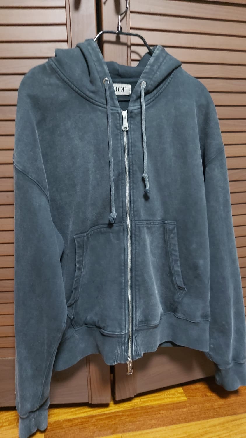 쿠어 가먼트 다잉 에센셜 후드 집업 (워시드차콜) M 상품이미지2