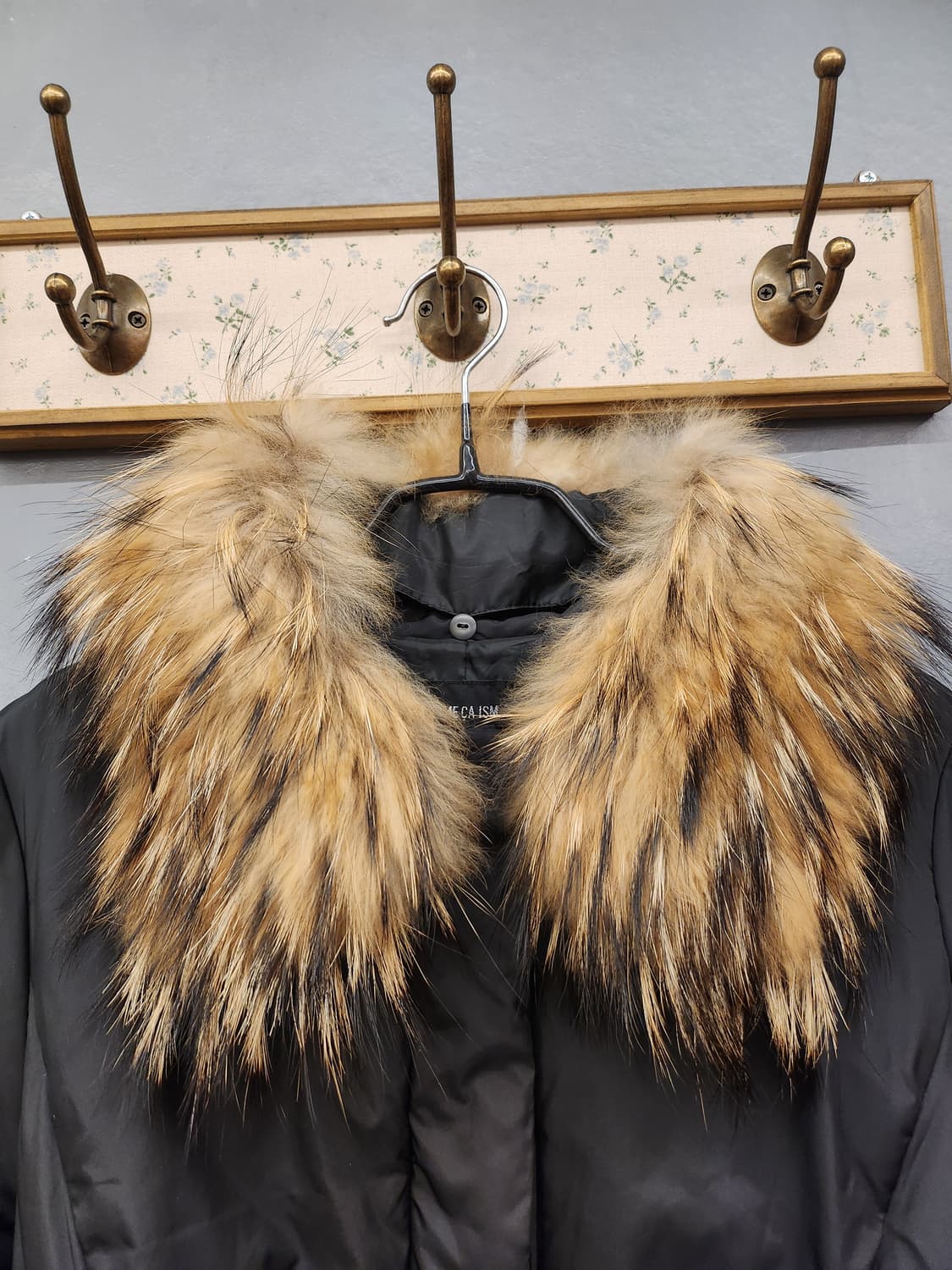 일본빈티지 콤 사 이즘 라쿤털 탈부착 가능 다운 벨트 패딩 상품이미지3