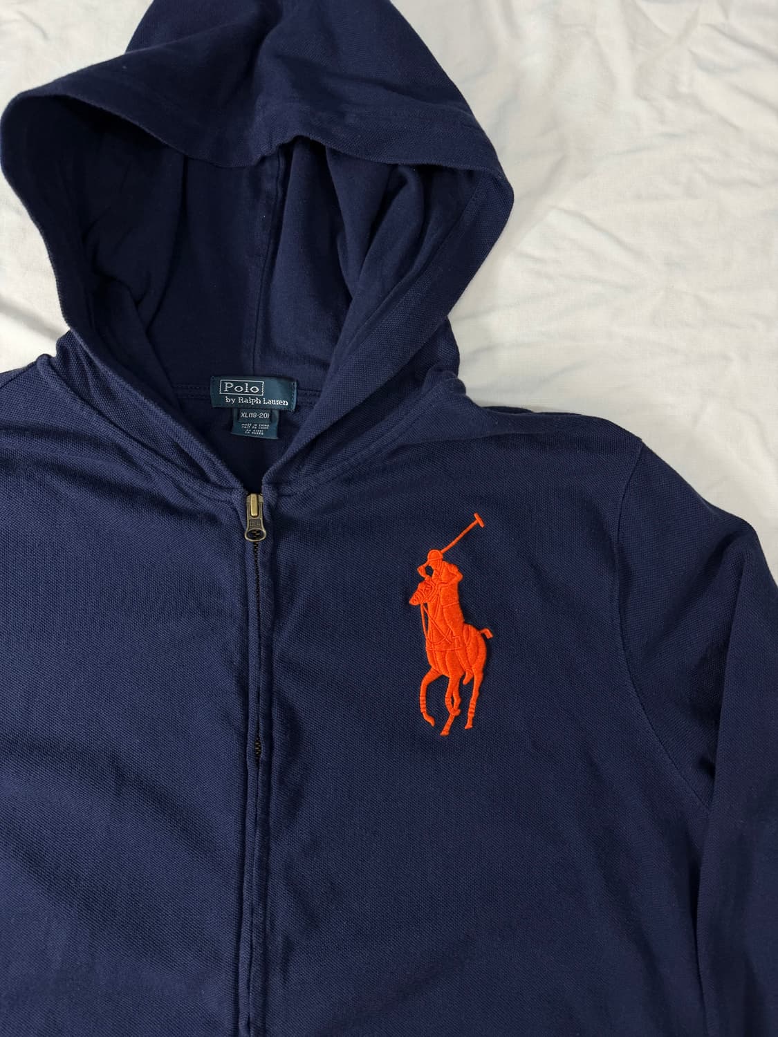 폴로 랄프로렌 빅포니 후드집업 네이비오렌지 상품이미지2