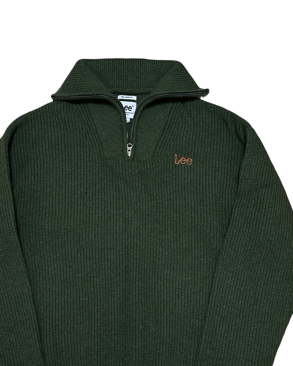 Lee 딥그린 하프집업 니트 스웨터 상품이미지2