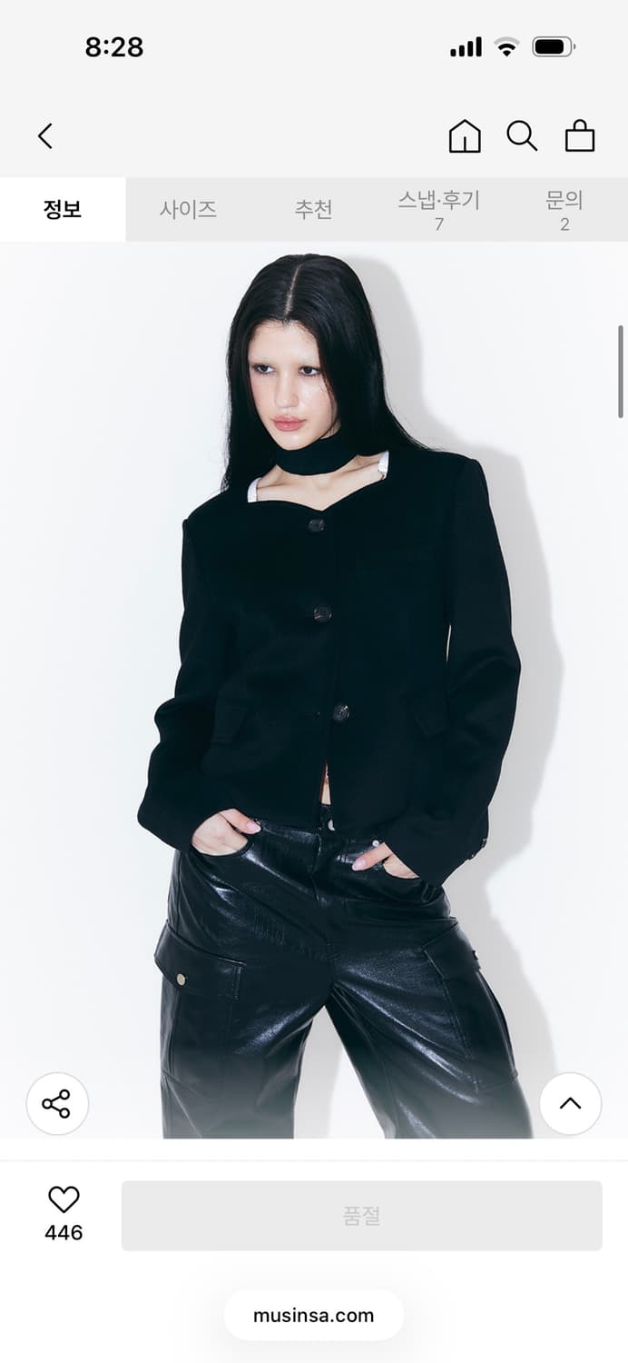 낫노잉 하트넥 초커 울 자켓 상품이미지5