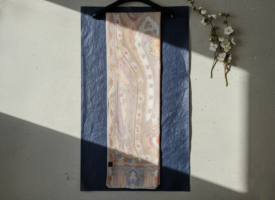 DAKS 닥스 실크·울 혼방 자카드 페이즐리 스카프 (롱 타입) 상품이미지2