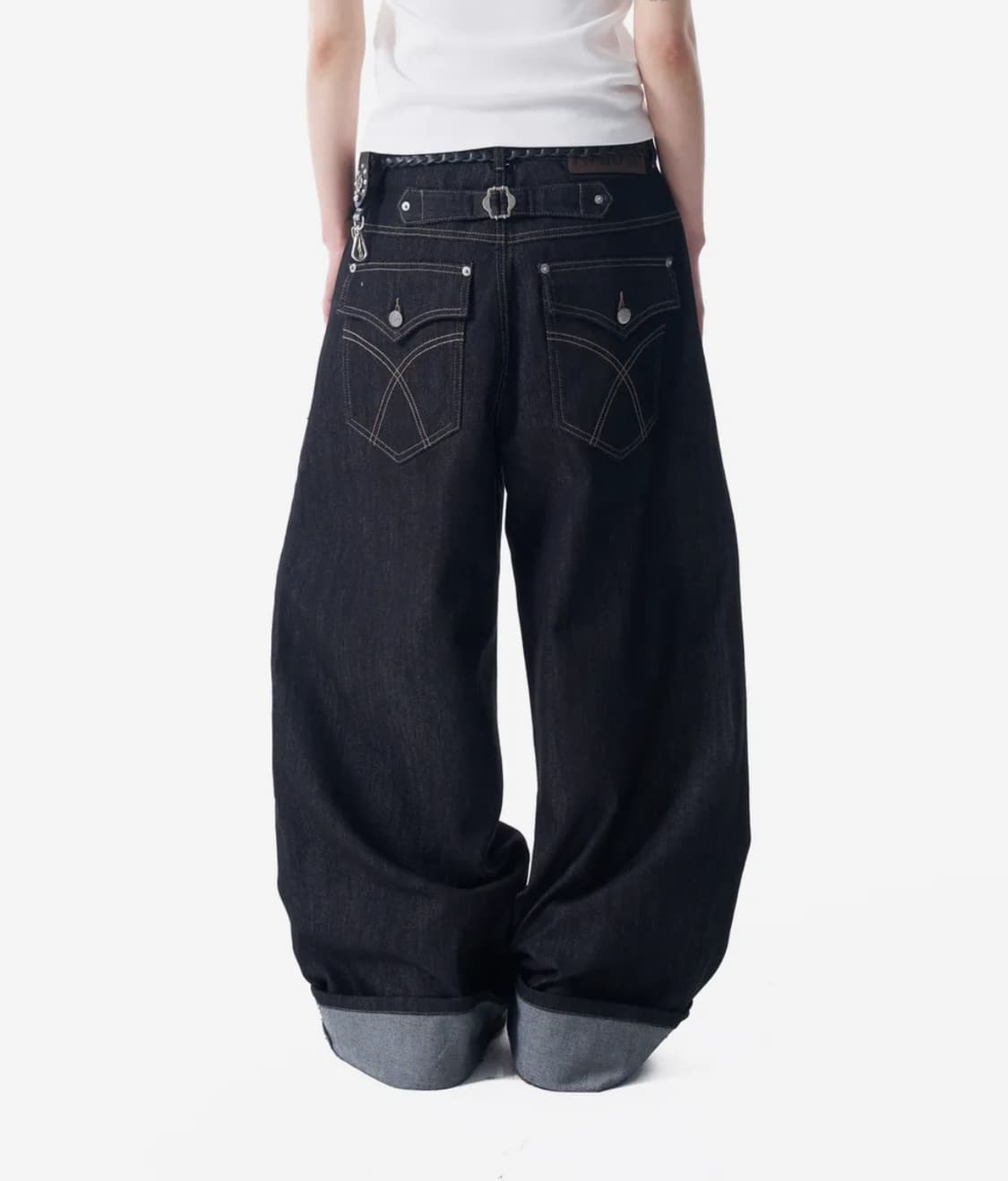 아캄 Cinch 신치 Back Denim Pants (Black) 1 상품이미지1