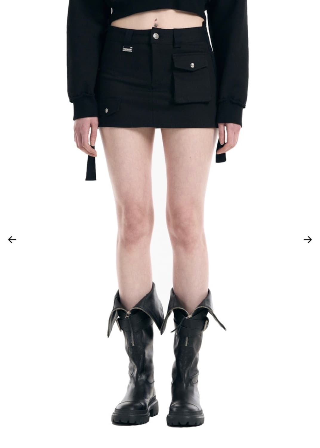 보헤미안서울) 바이커 미니 스커트 상품이미지4