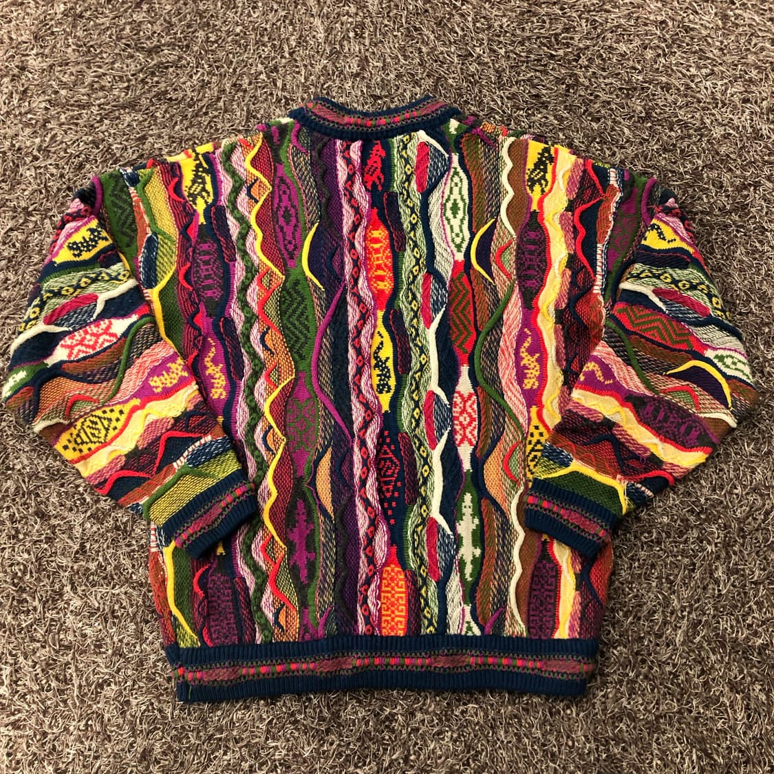 빈티지 멀티컬러 패턴 케이블 쿠지ST 니트 상품이미지4