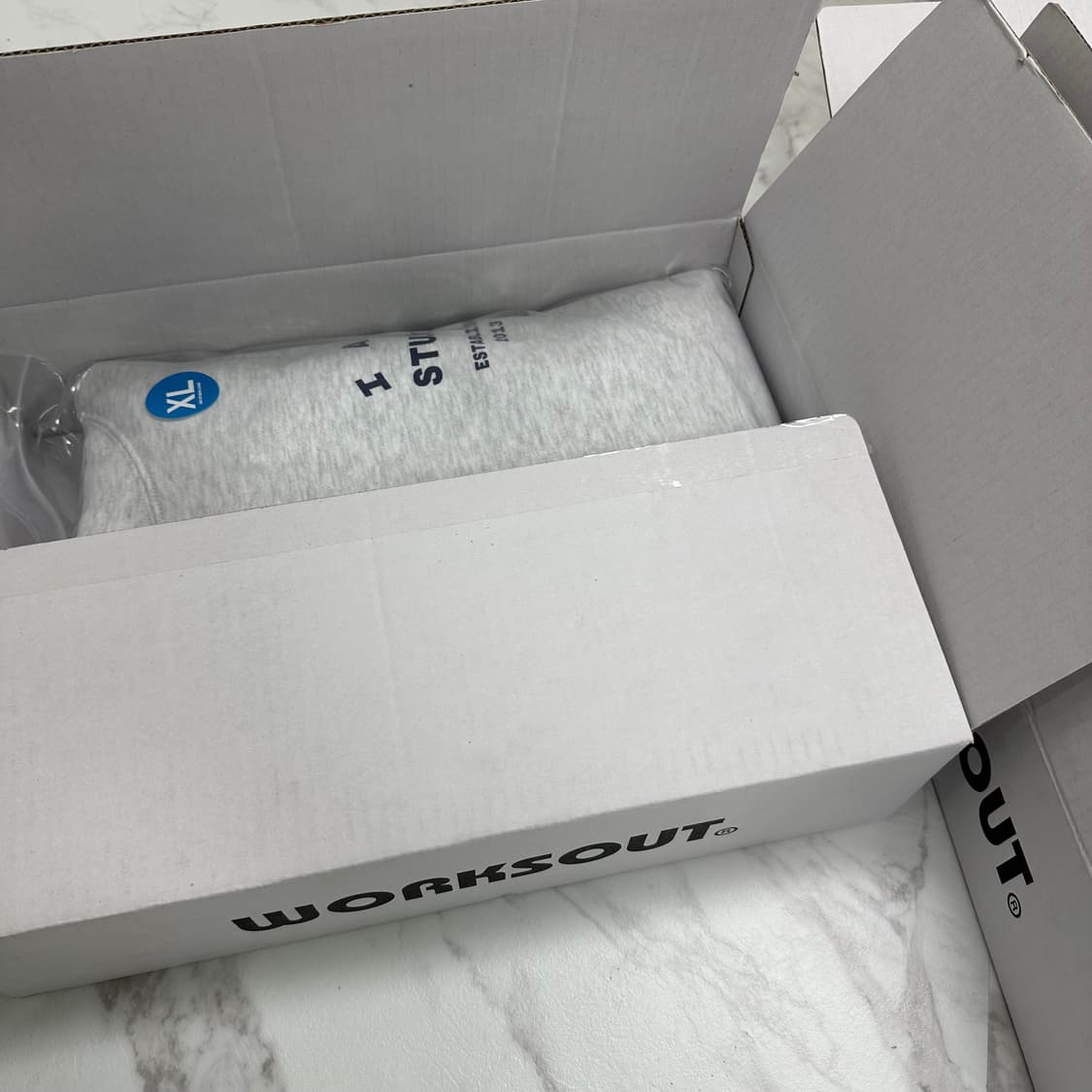 아이앱 스튜디오 25 라이트 그레이 후드티 L/XL 사이즈 새상품 판매 상품이미지7