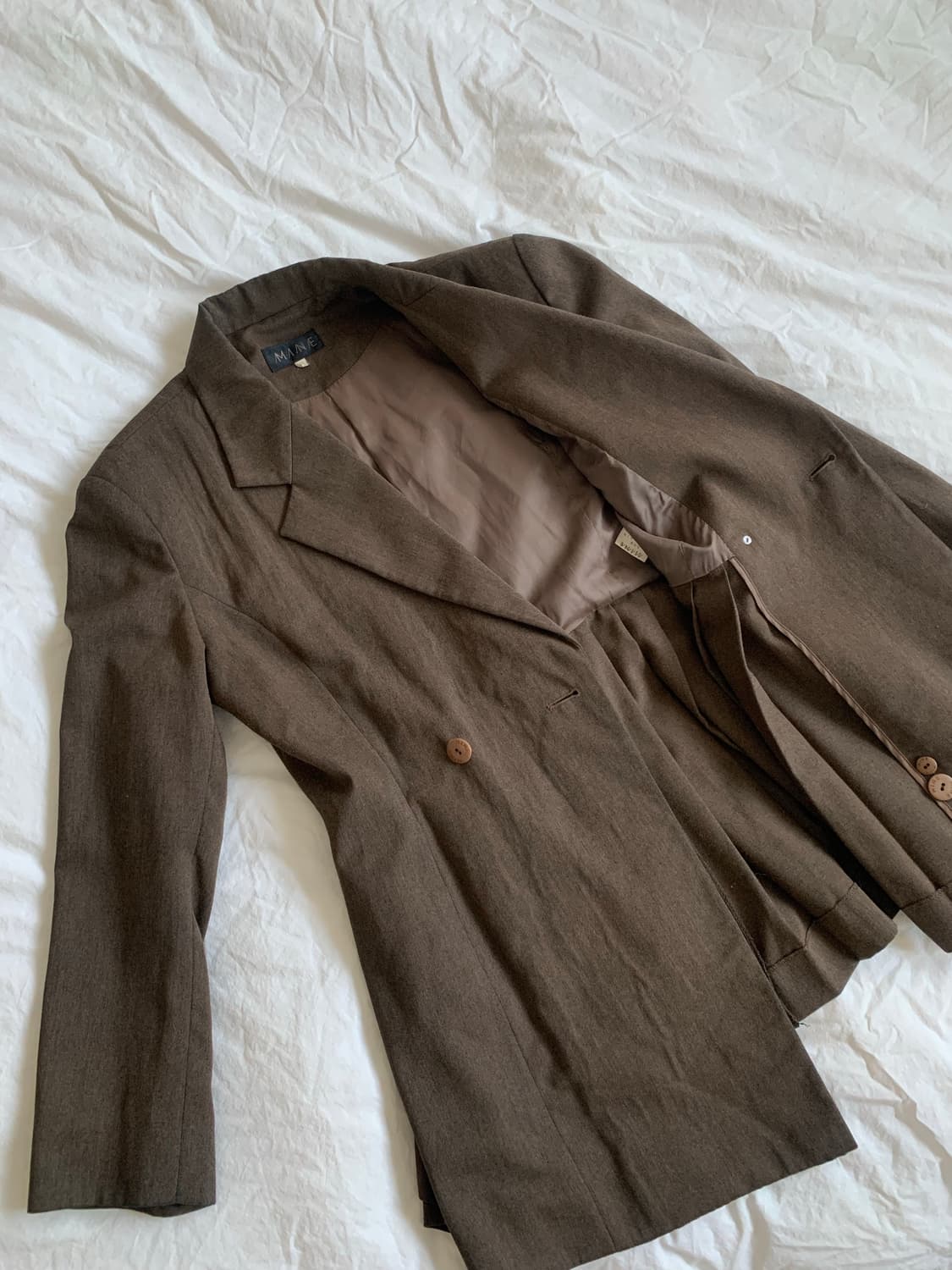 브라운 플리츠 자켓 상품이미지4
