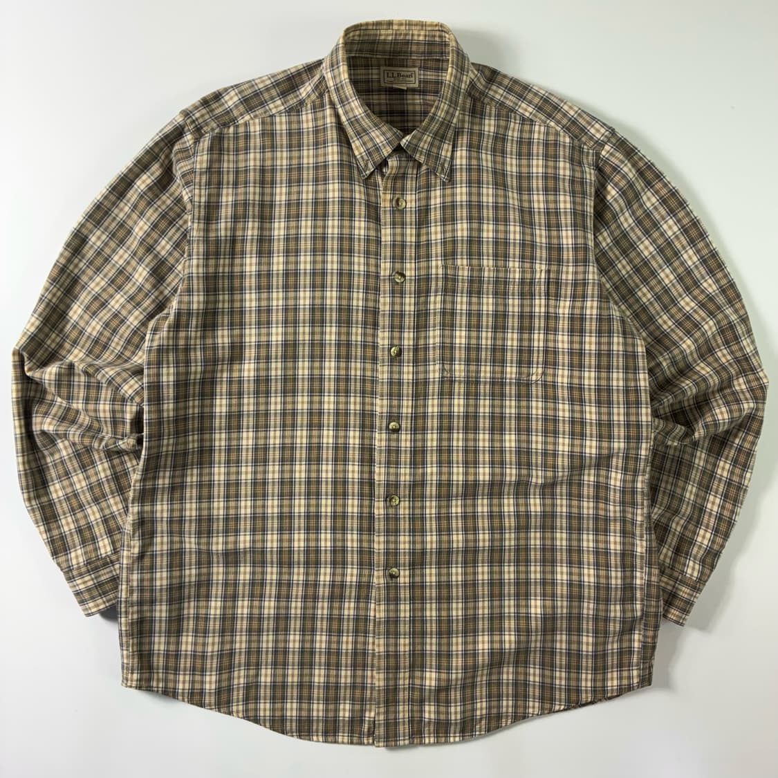 L.L bean  엘엘빈 코튼 포켓 베이지 체크 셔츠  상품이미지1