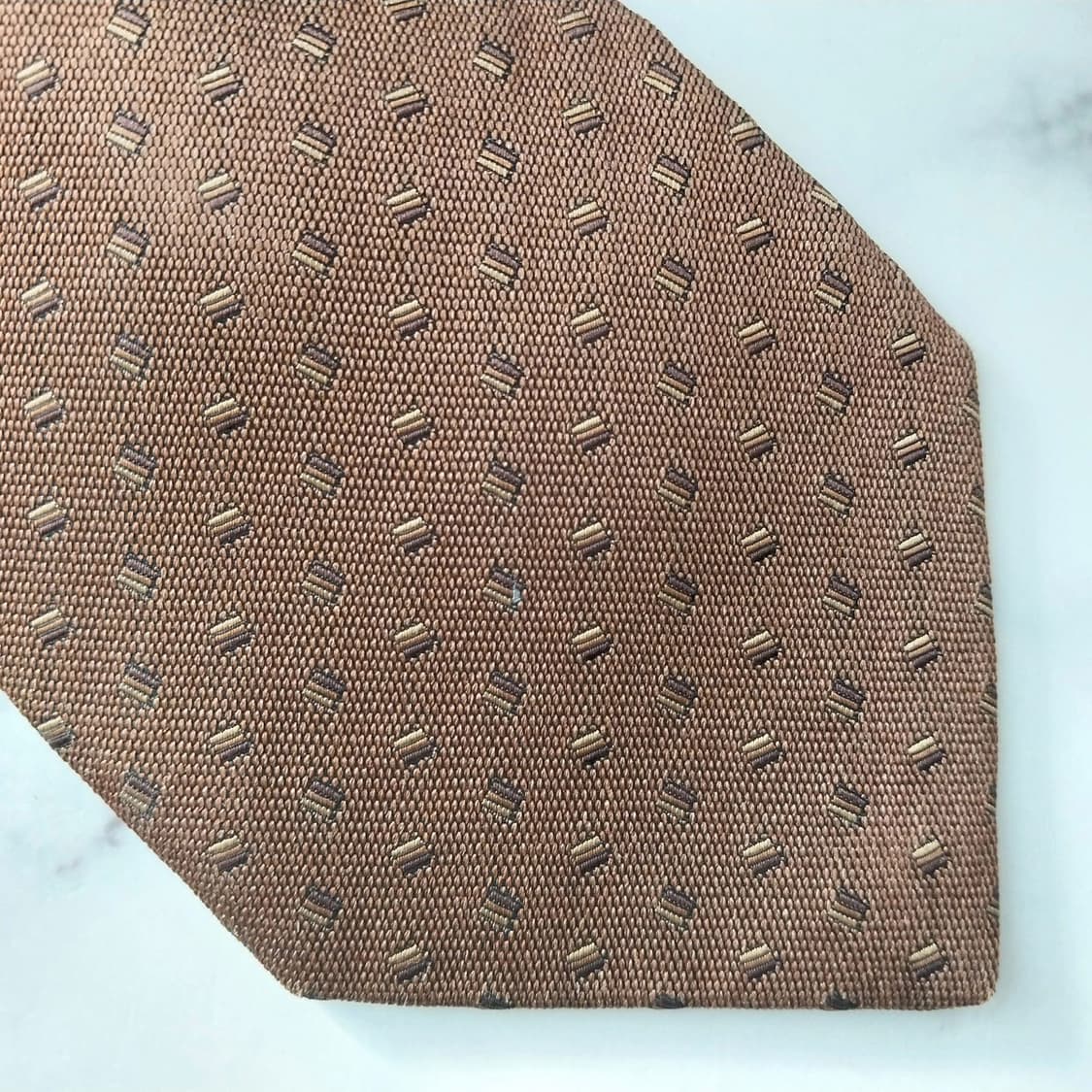 빨질레리 실크 브라운 미니 패턴 넥타이 9.1cm A+등급 K1692
 상품이미지9