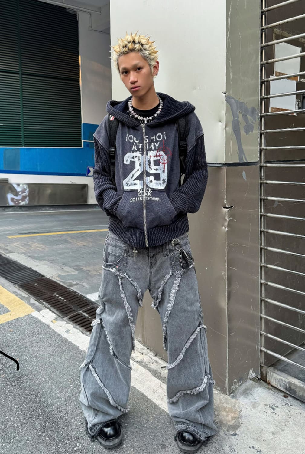 빈티지 니트 후드집업 XL 상품이미지2