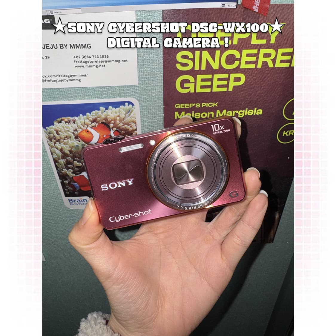 소니 sony 사이버샷 DSC-WX100 빈티지 디카 디지털카메라 핑크 상품이미지2