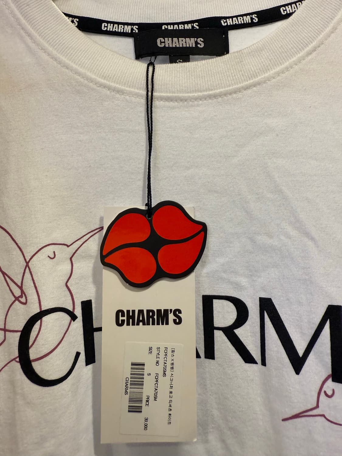 참스 x 뱀뱀 시그니처 로고 화이트 반팔 티셔츠 상품이미지2