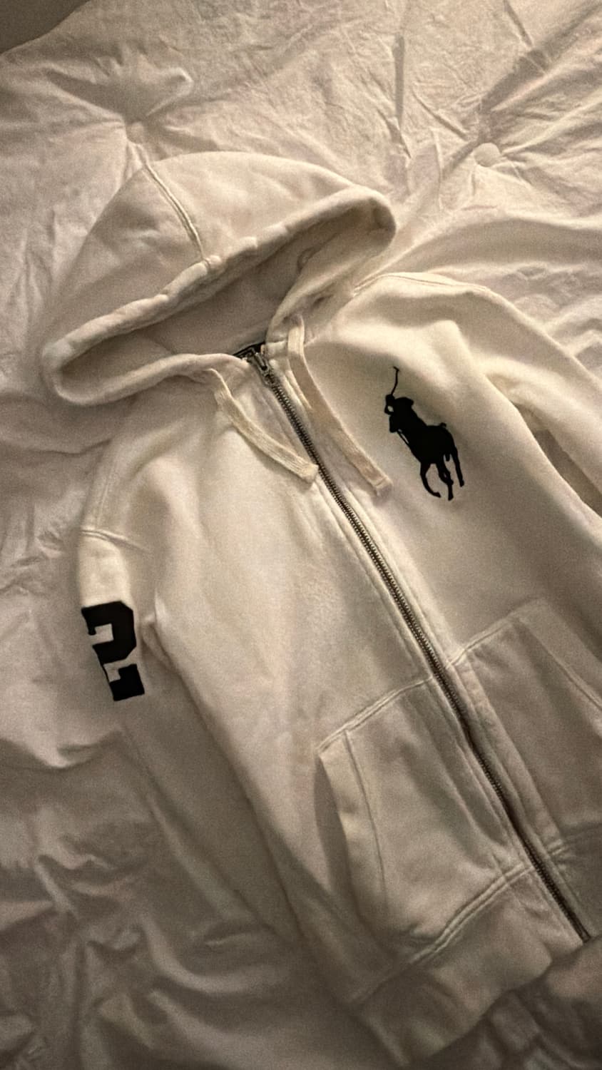 폴로 랄프로렌 빅포니 화이트 후드집업 #2 상품이미지4