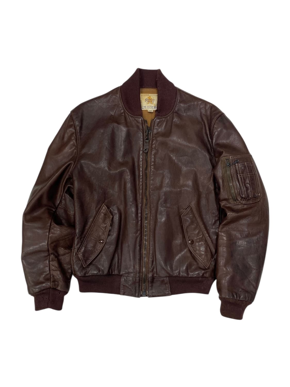 80‘s 골든베어 레더 Ma-1 봄버 자켓 상품이미지1