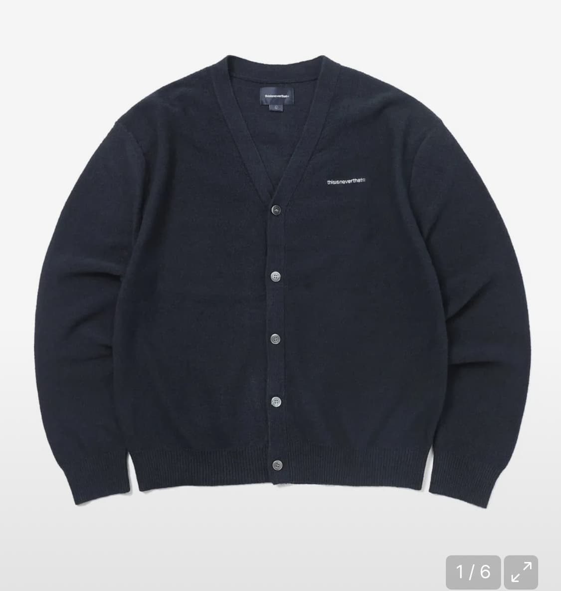 디스이즈네버댓 T-Logo Boucle Cardigan Navy 상품이미지1