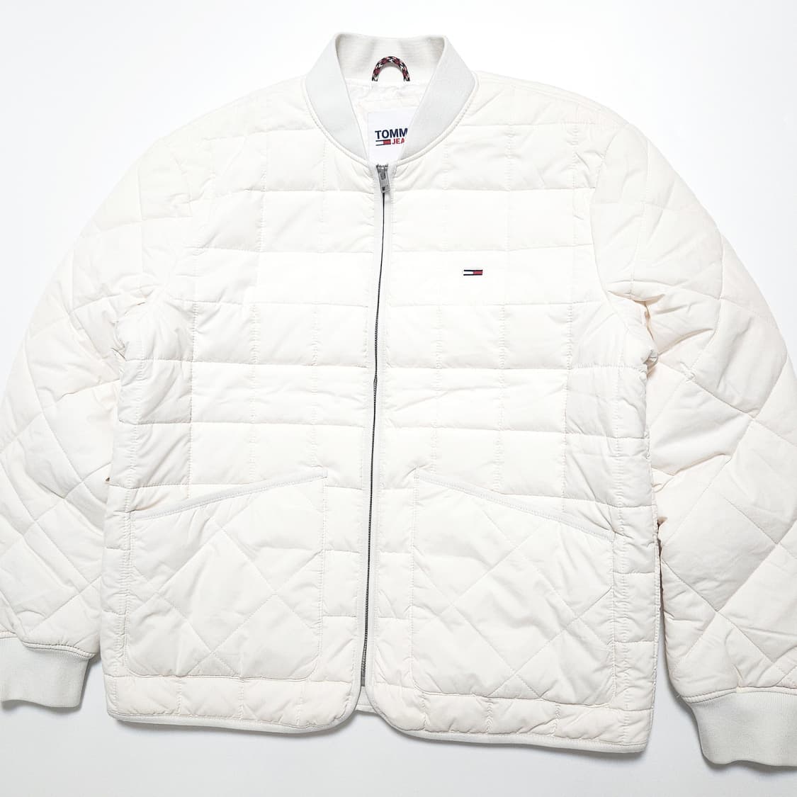 타미 진스 퀄팅 봄버 경량 패딩 자켓 오프화이트 상품이미지2