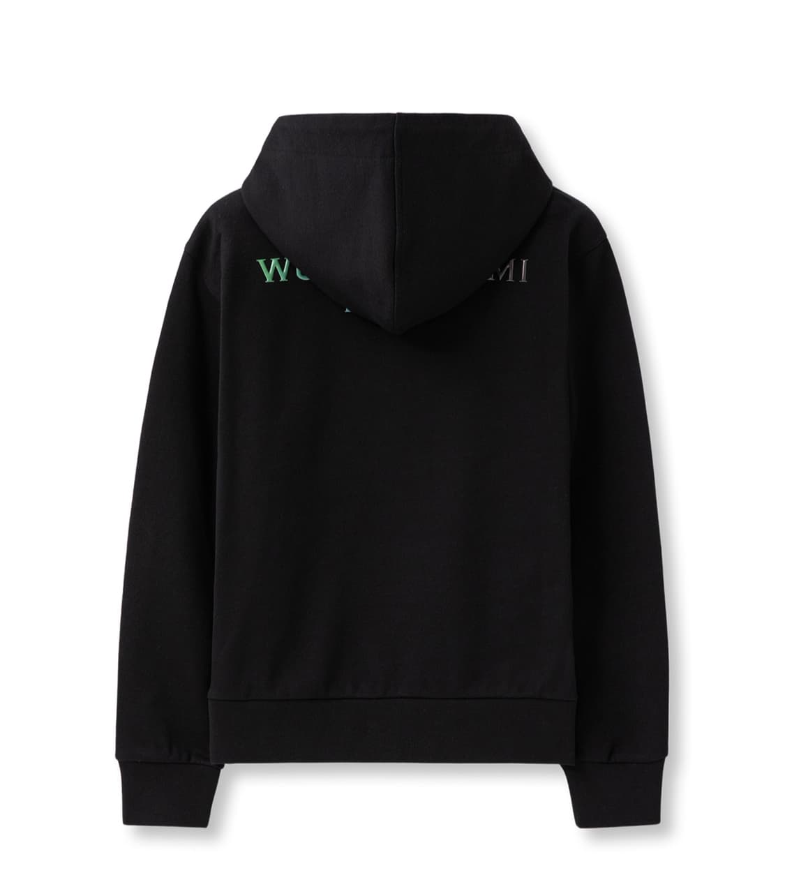 새상품(S) 우영미 블랙 그라데이션 엠보싱 백로고 후드티셔츠 상품이미지6