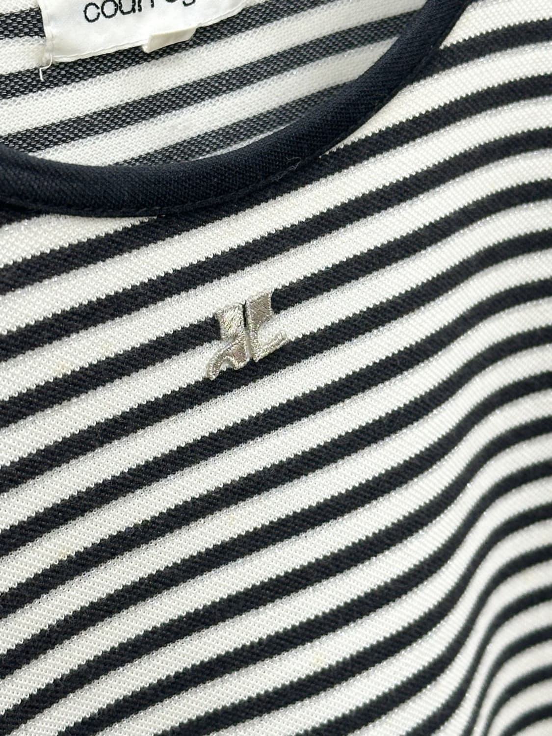 courreges / 꾸레쥬 블랙 스트라이프 반팔 티셔츠  상품이미지4