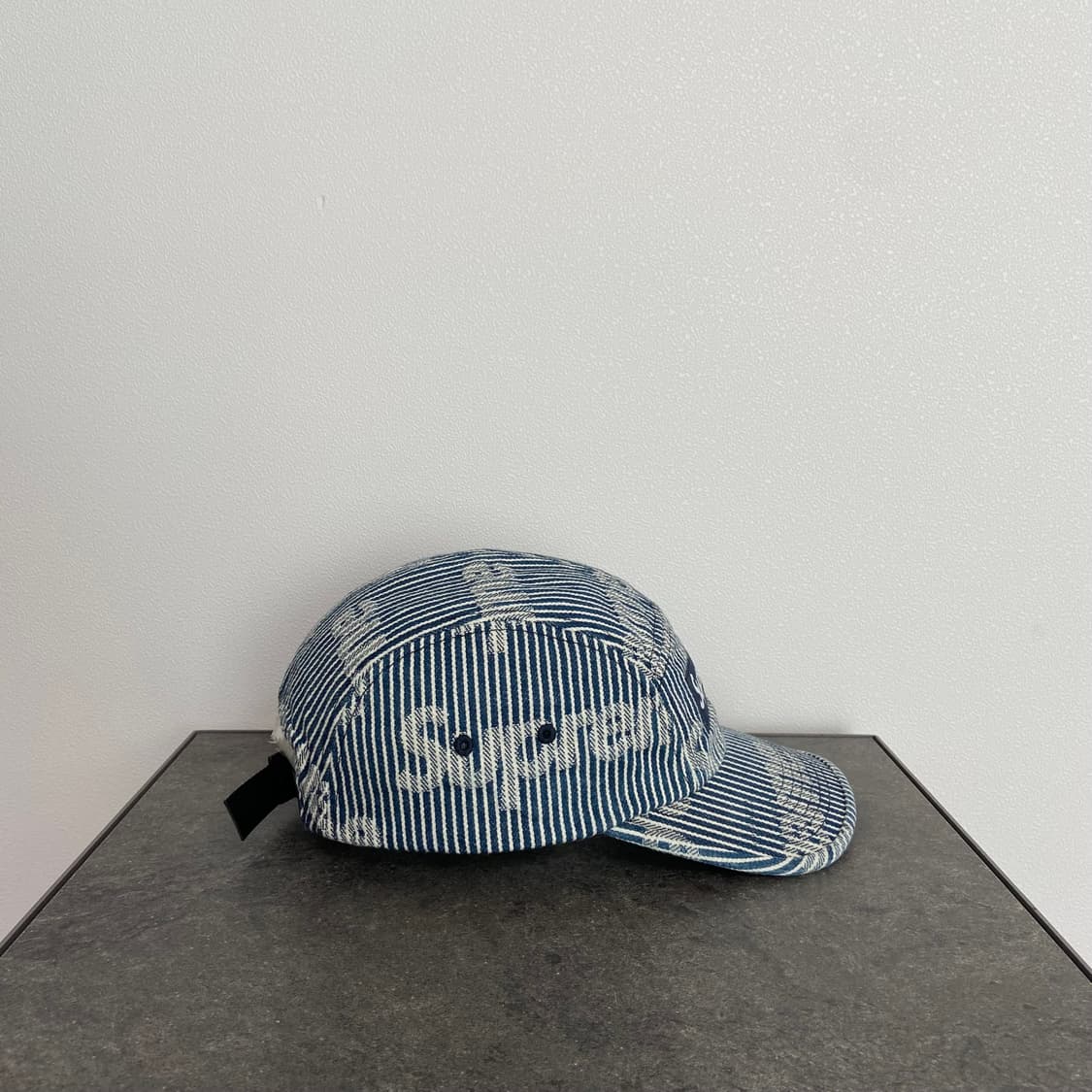 (OS) 슈프림 박스로고 캠프캡 모자 스트라이프 데님 상품이미지3