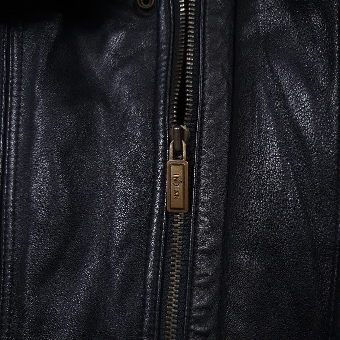 L (100) INDIAN 인디안 양가죽 블루종 레더 봄버 블랙 퍼 자켓 상품이미지6