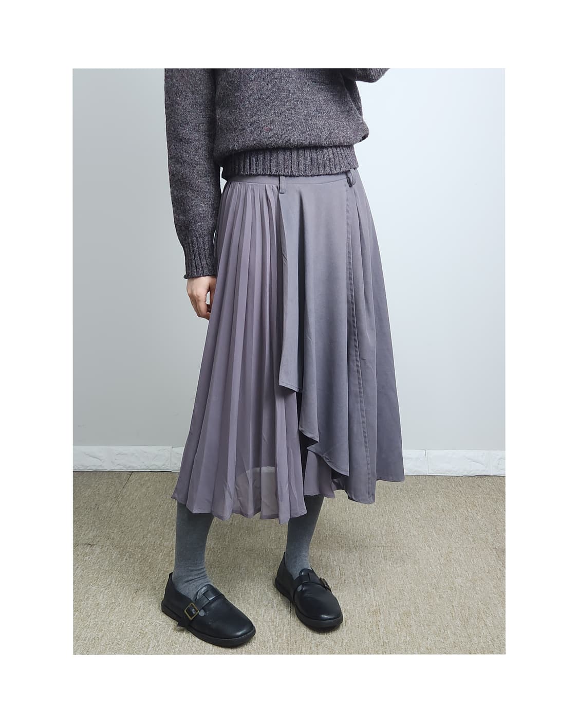 스웨이드 물결 롱 스커트 상품이미지1