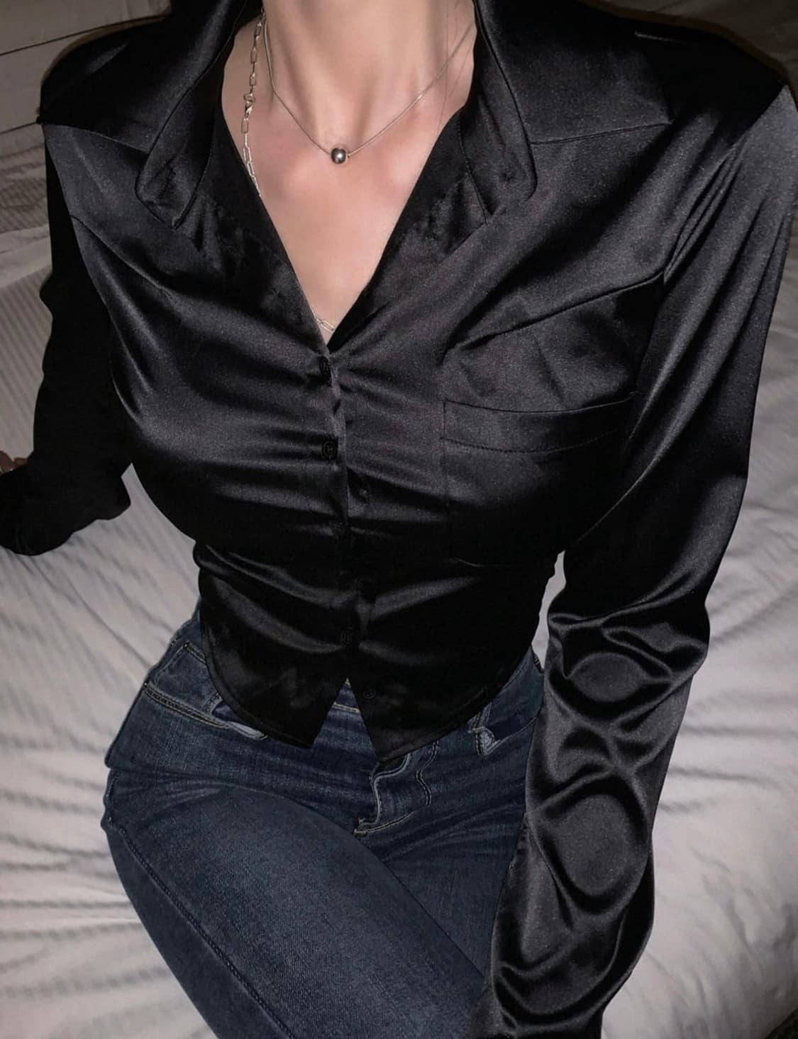 페일제이드 새틴 셔츠 상품이미지2