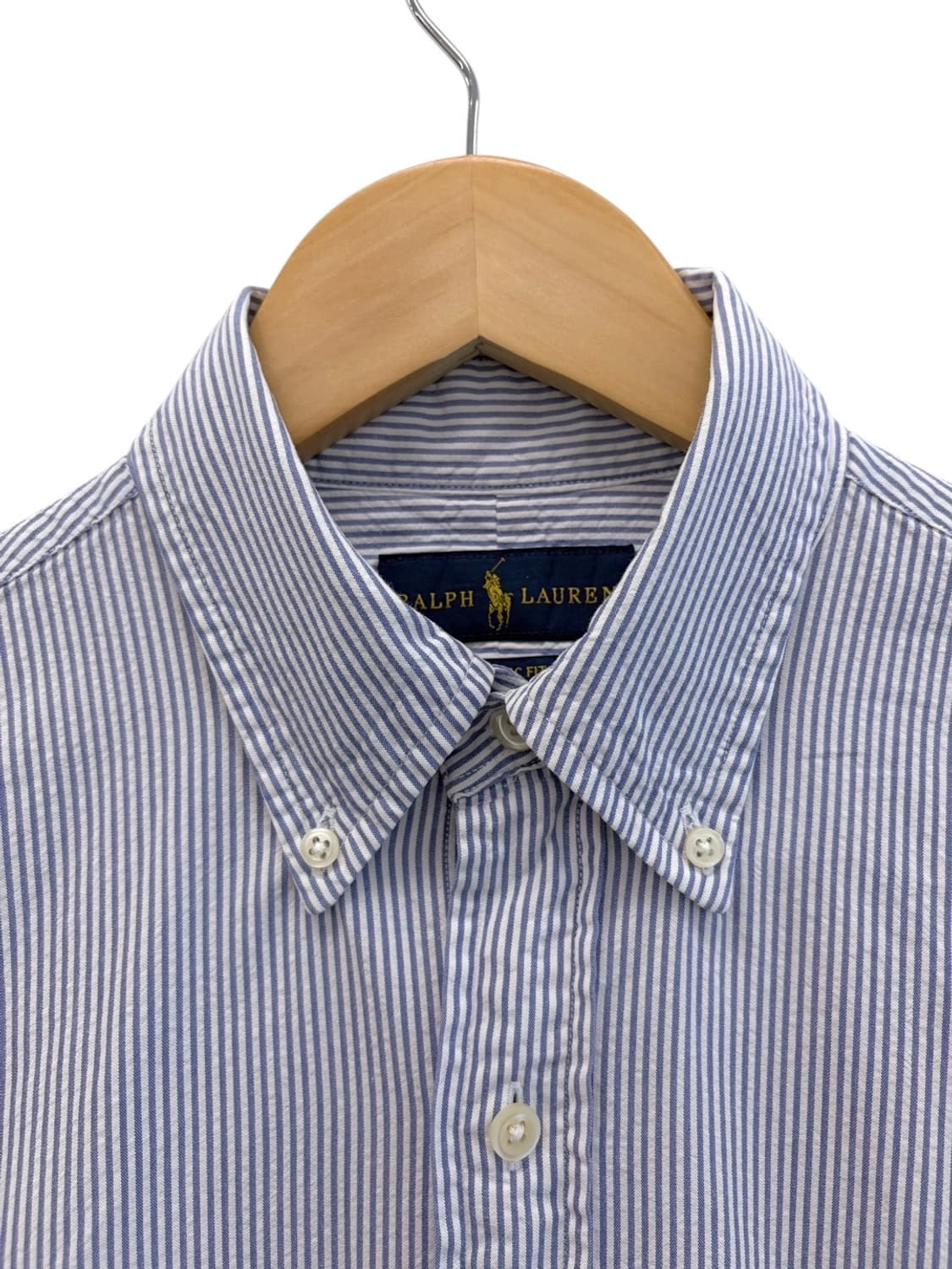 폴로 스트라이프 셔츠 화이트&스카이블루 (S) 상품이미지3