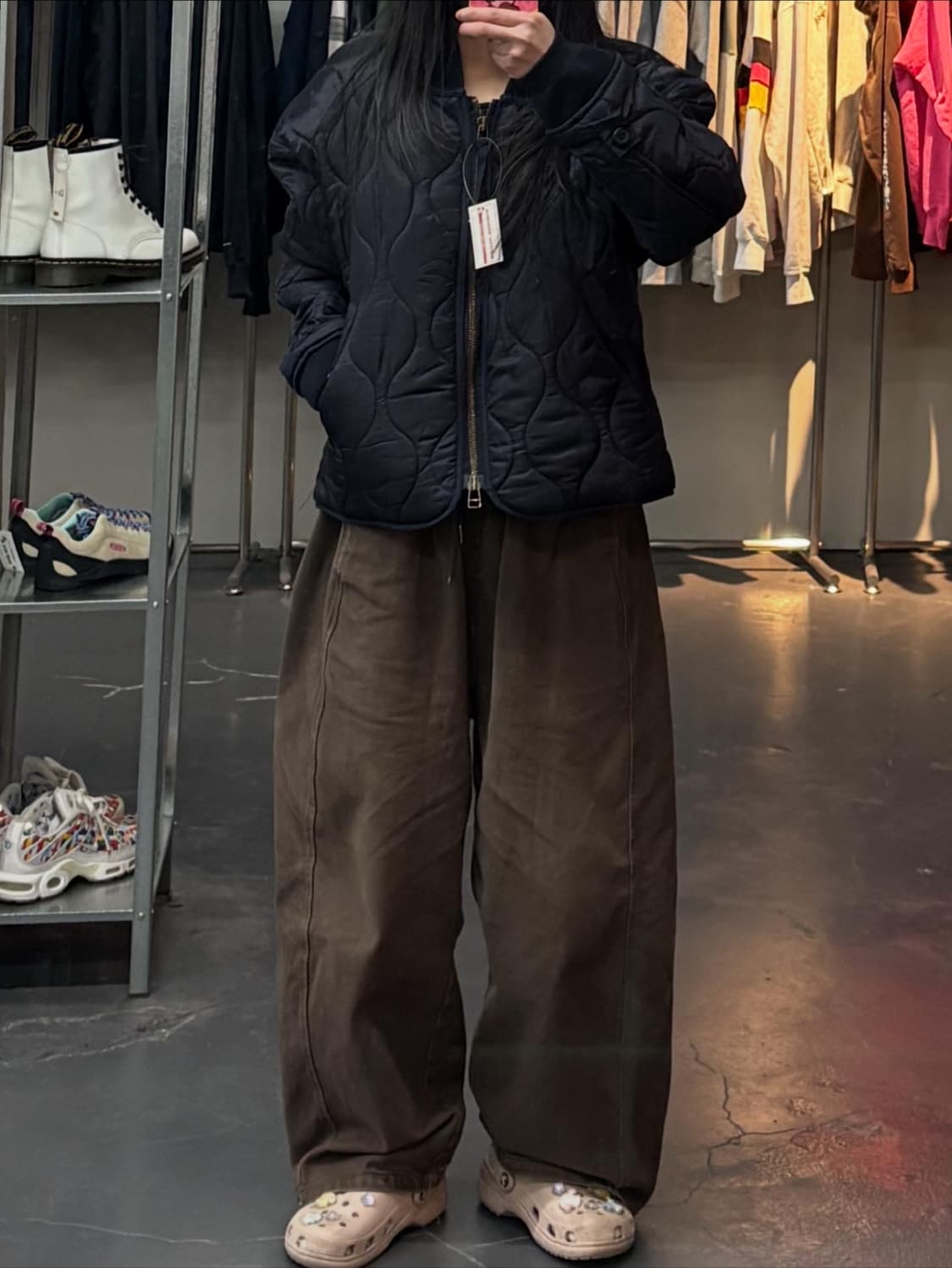 라퍼지스토어 네이비 숏 퀄팅 자켓 A3423 상품이미지1