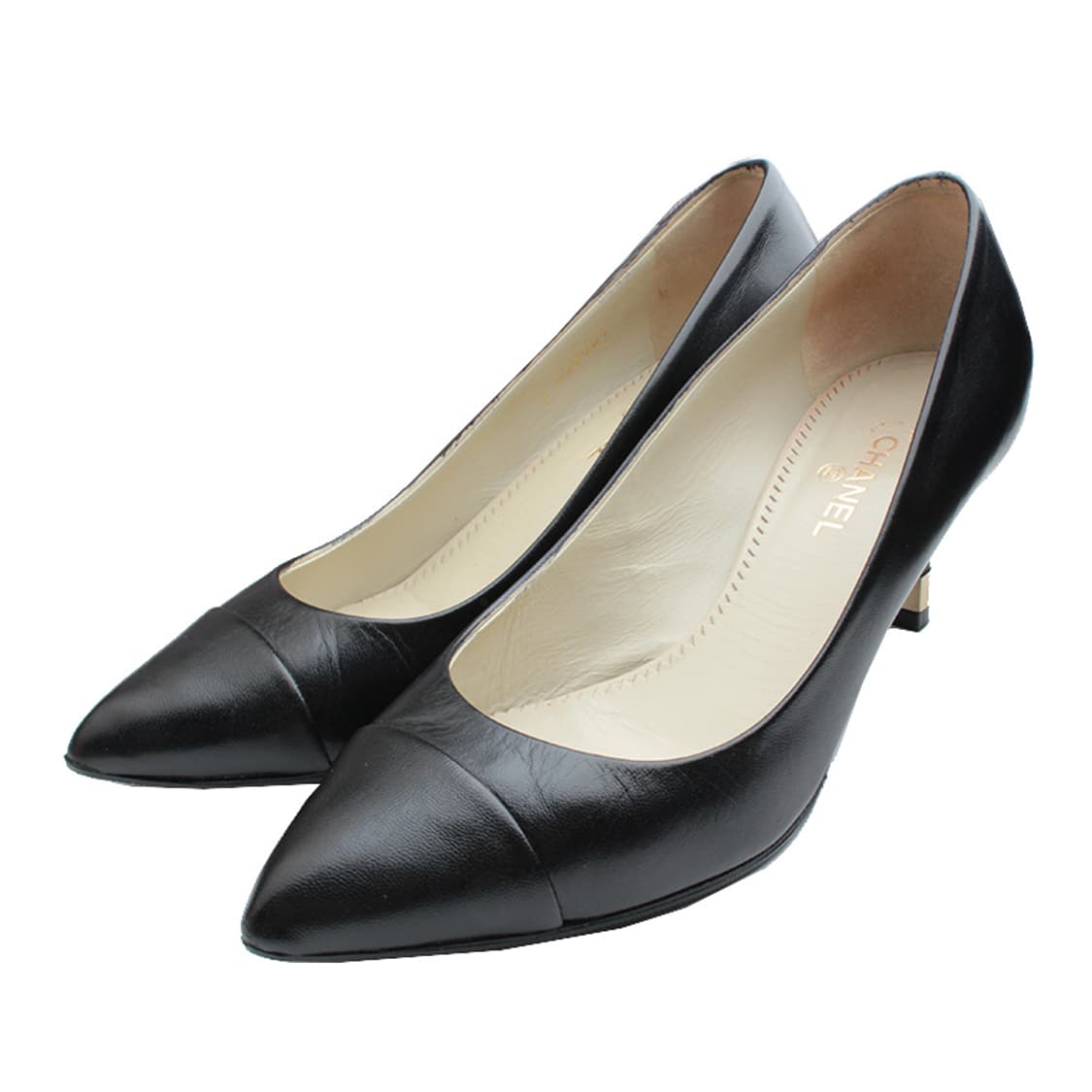 샤넬 블랙 캡토 펌프스 37반C 상품이미지1