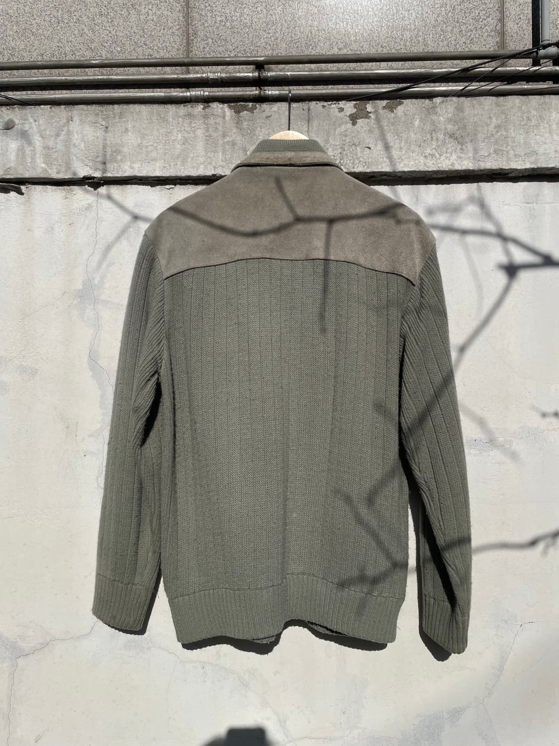 이탈리아빈티지 올리브 니트 스웨이드 라이더자켓 상품이미지6