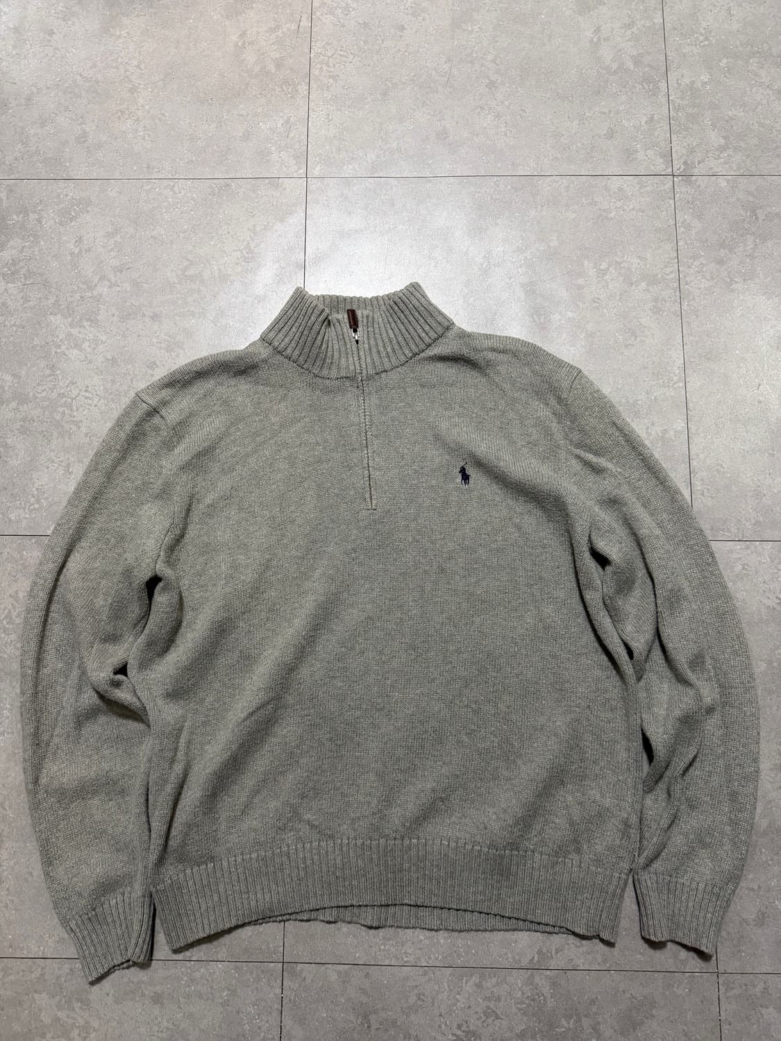 랄프로렌 폴로 그레이 컬러 빈티지 코튼  하프집업 100size   상품이미지1