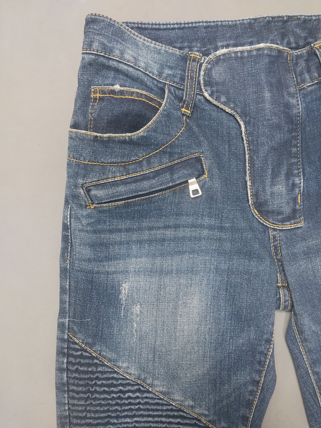 [30] 발망 스크래치 슬림 바이커진 청바지 상품이미지2