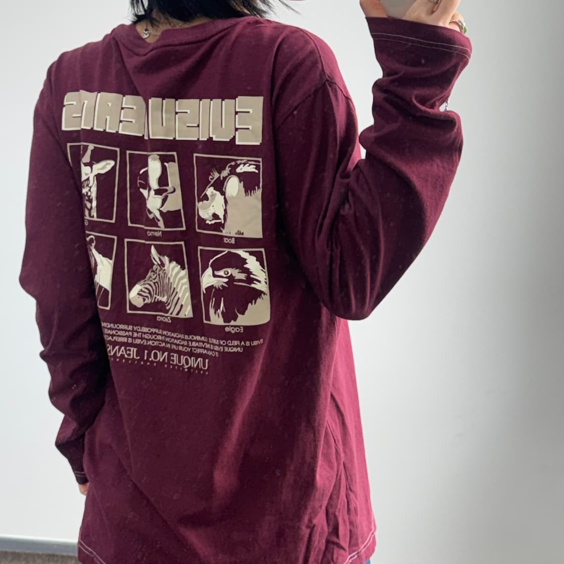 Evisu 에비수 버건디 백 프린팅 롱슬리브 상품이미지2