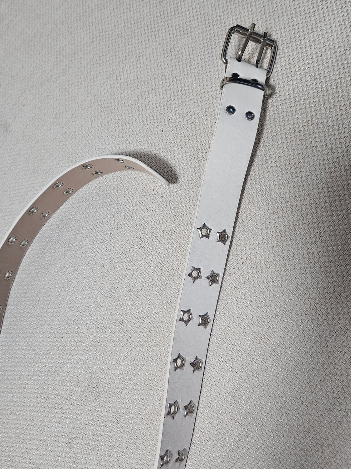더블홀 벨트 화이트 110cm 상품이미지3