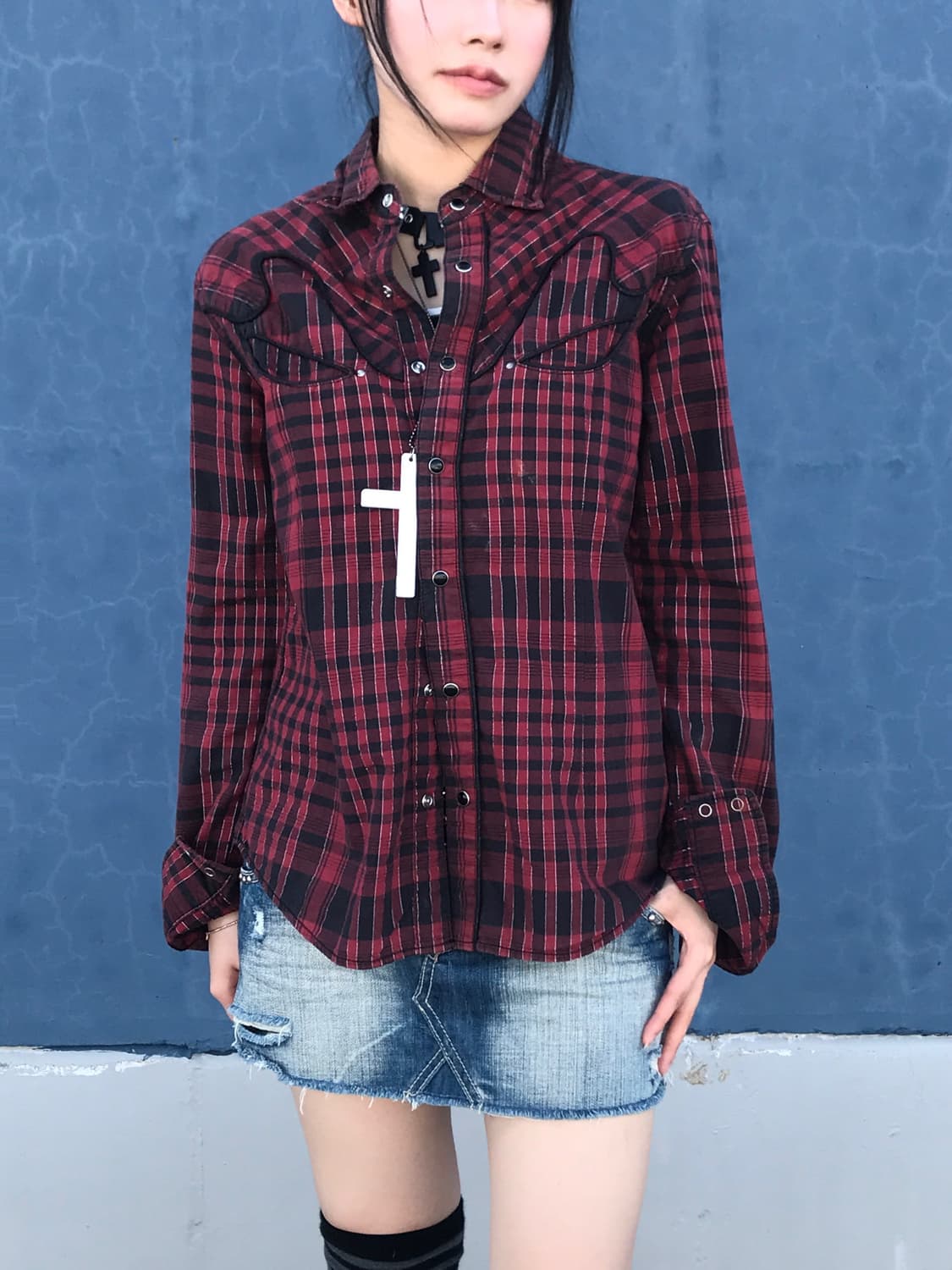 Von Dutch Skull Checked Shirts 상품이미지2