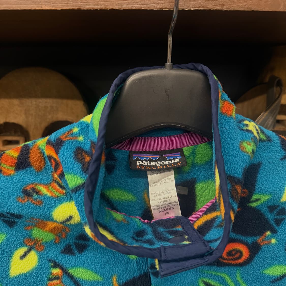 SP14 파타고니아 정글 버그 패턴 복각 풀오버 신칠라 플리스 아노락 상품이미지6