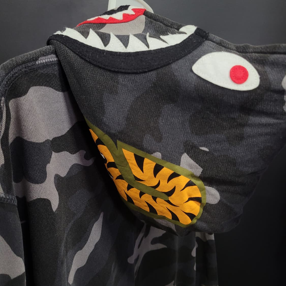 베이프 빈티지 블랙 흑계 시티 카모 샤크 후드 A Bathing Ape 상품이미지6